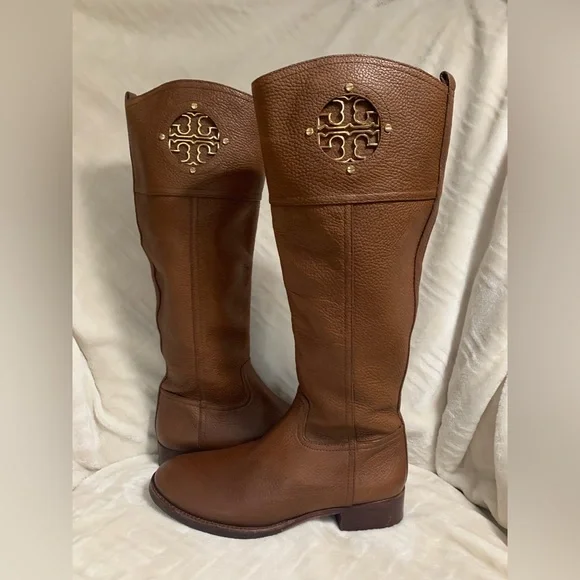 Tory Burch Brown Heeled Boots - Picture 1 of 6